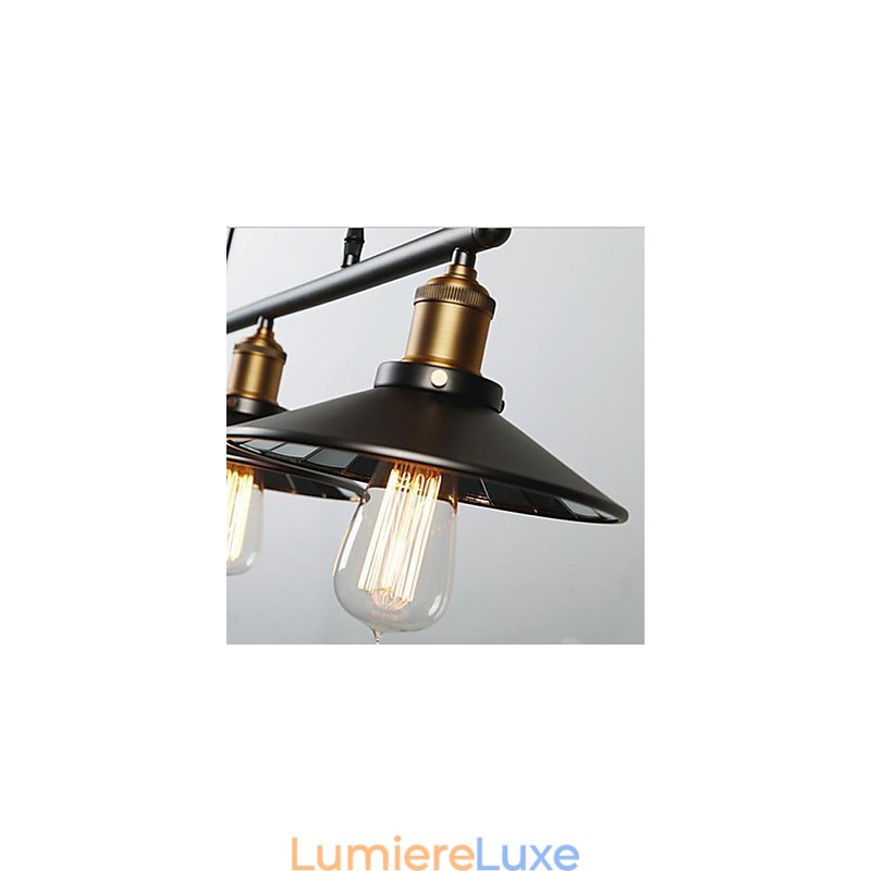Suspensions vintage à 3 ampoules ST64 incluses, système haut/bas
