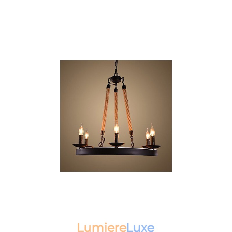Le lustre en corde de fer Lustre de café