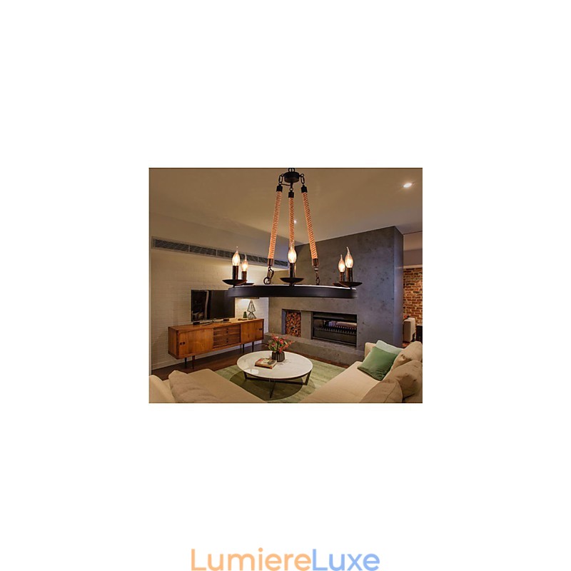 Le lustre en corde de fer Lustre de café