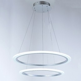 Lustre suspendu moderne à 2 anneaux avec luminaires