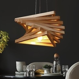 1 suspension traditionnelle classique en bois et bambou de style mini-campagne