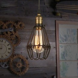 Suspensions vintage de style campagnard américain restaurant les anciennes manières en fer forgé petite cage droplight