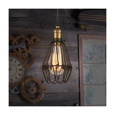 Suspensions vintage de style campagnard américain restaurant les anciennes manières en fer forgé petite cage droplight Suspensions vintage de style campagnard américain restaurant les anciennes manières en fer forgé petite cage droplight