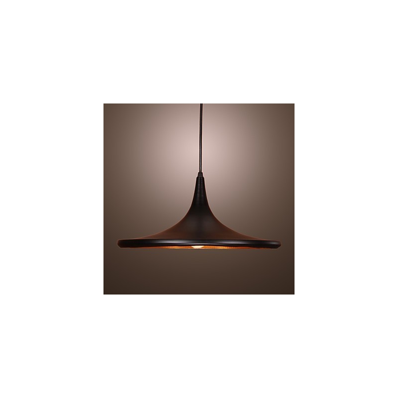 Suspension contemporaine en aluminium avec abat-jour noir