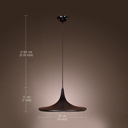 Suspension contemporaine en aluminium avec abat-jour noir