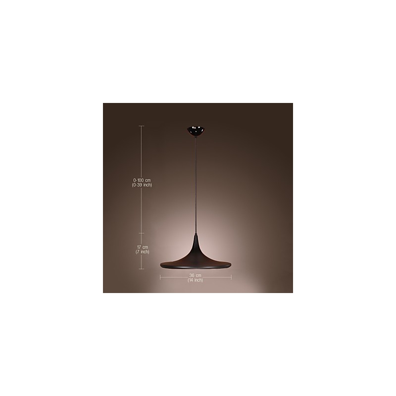 Suspension contemporaine en aluminium avec abat-jour noir