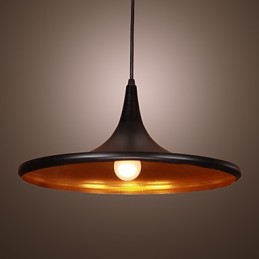 Suspension contemporaine en aluminium avec abat-jour noir