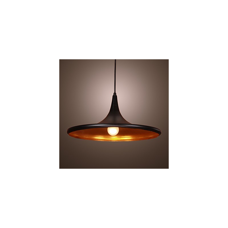 Suspension contemporaine en aluminium avec abat-jour noir