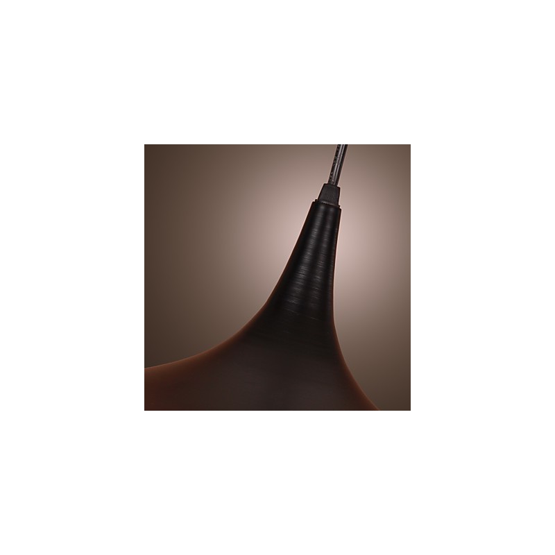 Suspension contemporaine en aluminium avec abat-jour noir