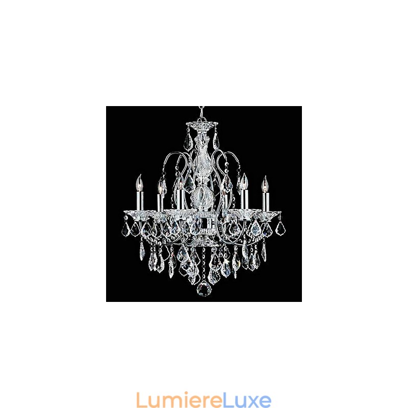 Lustre traditionnel classique en cristal et métal chromé