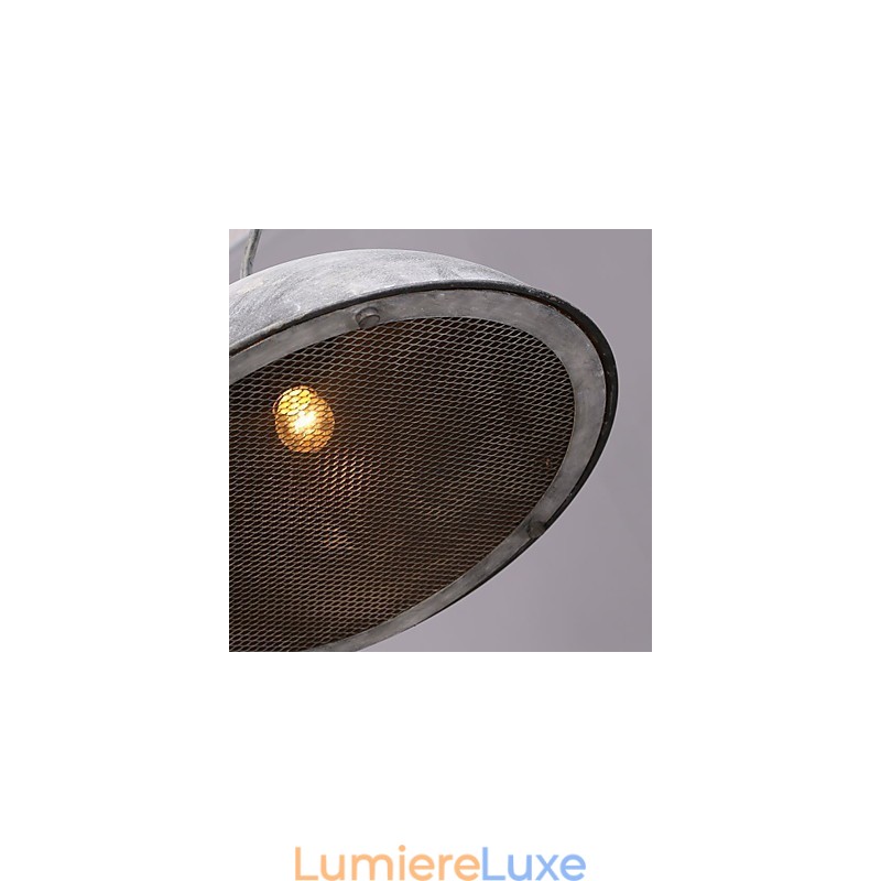Lustre en fer forgé noir avec abat-jour pour entrepôt industriel, café