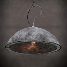 Lustre en fer forgé noir avec abat-jour pour entrepôt industriel, café