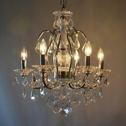 Lustre traditionnel classique en cristal et métal chromé