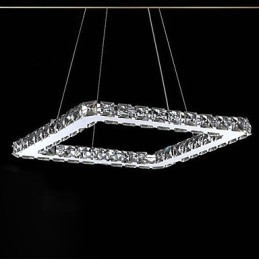 Lustre moderne contemporain en métal galvanisé et cristal