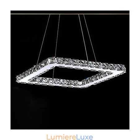 Lustre moderne contemporain en métal galvanisé et cristal Lustre moderne contemporain en métal galvanisé et cristal