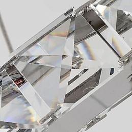 Lustre moderne contemporain en métal galvanisé et cristal