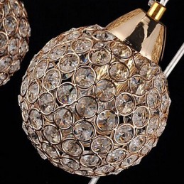 Suspension moderne contemporaine en métal galvanisé avec cristal et globe