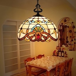 Lampe pastorale européenne de 1 mètre, petite lampe suspendue en verre d'art créatif