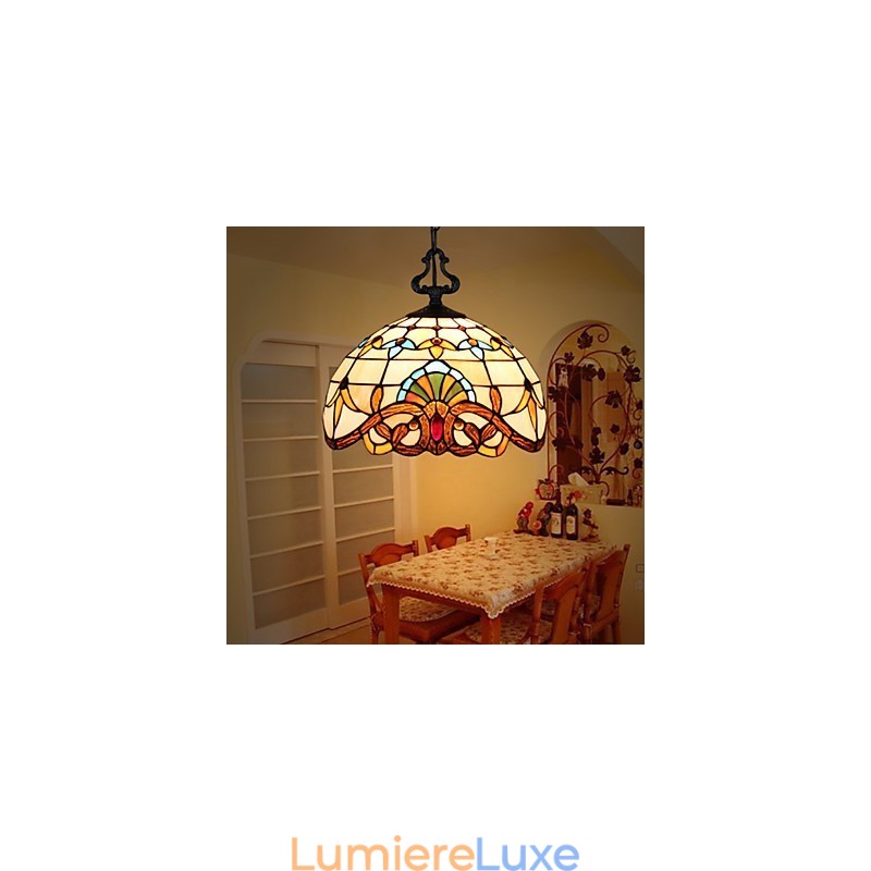 Lampe pastorale européenne de 1 mètre, petite lampe suspendue en verre d'art créatif