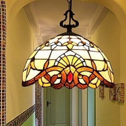 Lampe pastorale européenne de 1 mètre, petite lampe suspendue en verre d'art créatif