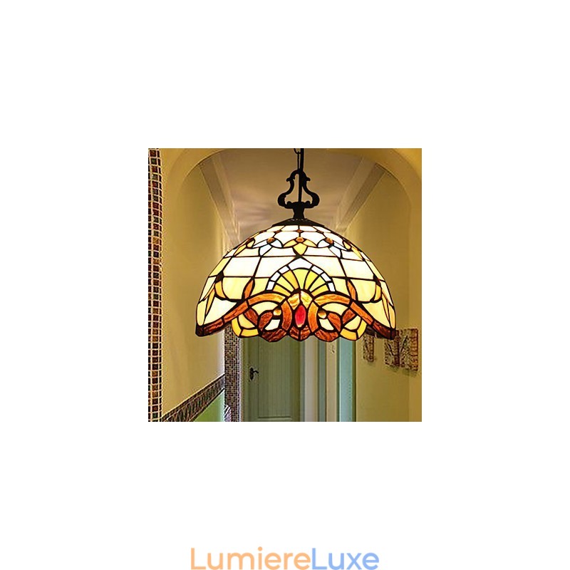 Lampe pastorale européenne de 1 mètre, petite lampe suspendue en verre d'art créatif