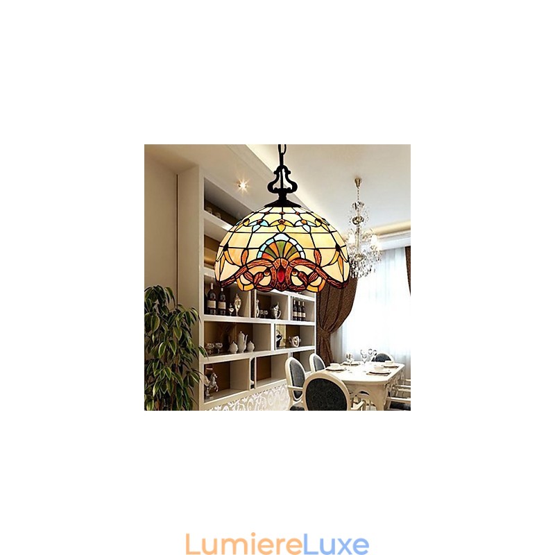 Lampe pastorale européenne de 1 mètre, petite lampe suspendue en verre d'art créatif