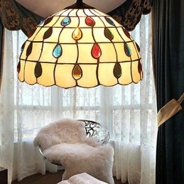 Lustre en vitrail des arts créatifs ruraux européens, restauration des anciennes manières de la lampe