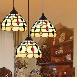 Lustre en vitrail des arts créatifs ruraux européens, restauration des anciennes manières de la lampe