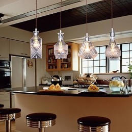 Suspension en métal 40 W x 4, style moderne, contemporain, traditionnel, classique et vintage