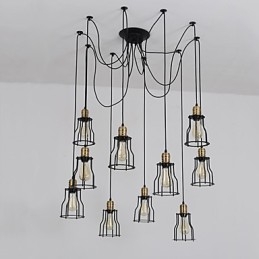 Plafonnier vintage Edison réglable à plusieurs niveaux, luminaire suspendu, style industriel, moderne et chic