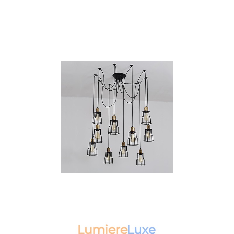 Plafonnier vintage Edison réglable à plusieurs niveaux, luminaire suspendu, style industriel, moderne et chic
