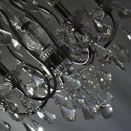 Lustre traditionnel classique en cristal et métal chromé