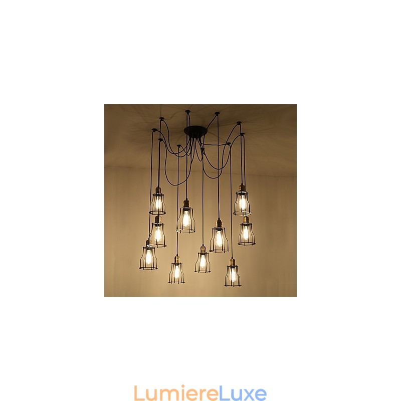 Plafonnier vintage Edison réglable à plusieurs niveaux, luminaire suspendu, style industriel, moderne et chic