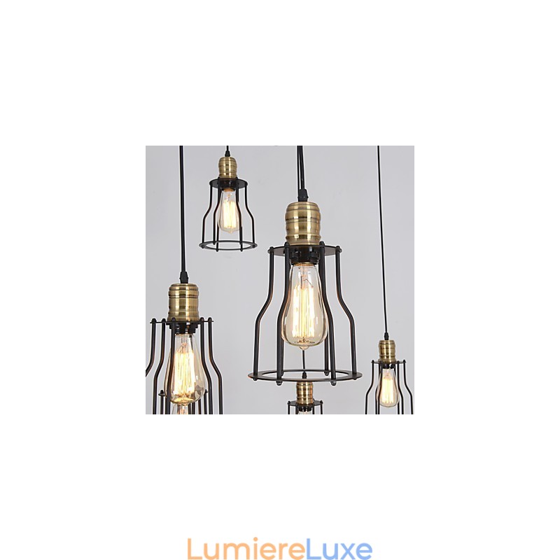 Plafonnier vintage Edison réglable à plusieurs niveaux, luminaire suspendu, style industriel, moderne et chic