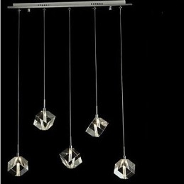 Lampe en cristal tendance à cinq têtes