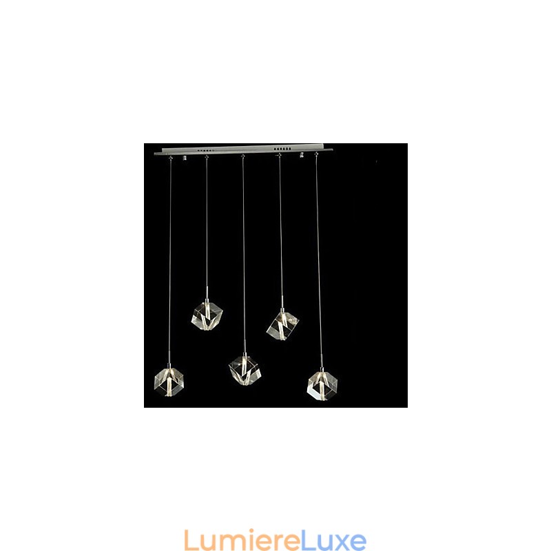 Lampe en cristal tendance à cinq têtes