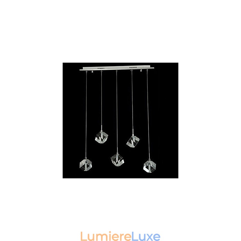 Lampe en cristal tendance à cinq têtes