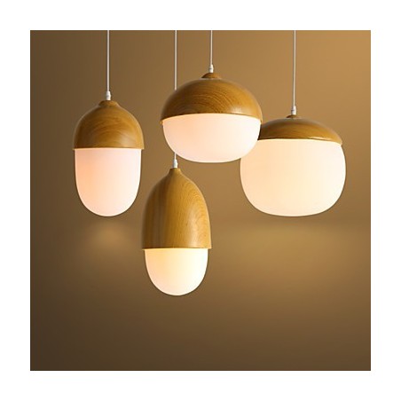 Lustre en verre à tête unique, style nordique, champignon contracté, noix créatives Lustre en verre à tête unique, style nordique, champignon contracté, noix créatives