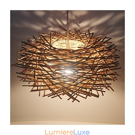 Lampe suspendue à tête unique en rotin tressé moderne et rural Lampe suspendue à tête unique en rotin tressé moderne et rural