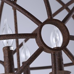 Lustre bougie rétro américain en fer forgé de style nordique, style campagnard, le lustre noir