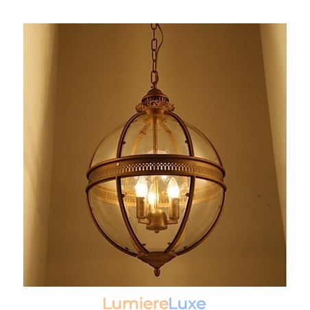Lustre en fer, bronze, lampe en verre Lustre en fer, bronze, lampe en verre