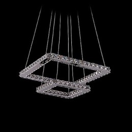 Suspension moderne contemporaine en cristal et métal