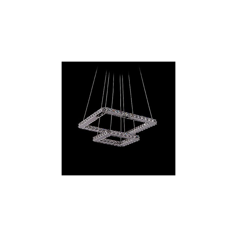 Suspension moderne contemporaine en cristal et métal