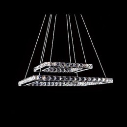 Suspension moderne contemporaine en cristal et métal