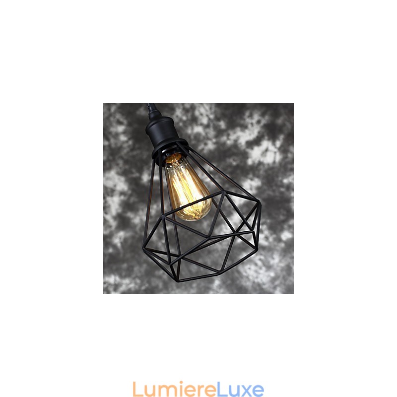 Suspension cage à oiseaux américaine en acier, style vintage rétro, luminaire industriel à suspendre pour la décoration intérieure