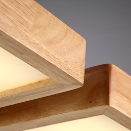 Suspension moderne contemporaine en bois et bambou de style campagnard
