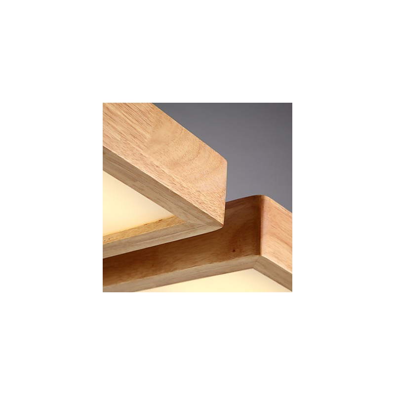 Suspension moderne contemporaine en bois et bambou de style campagnard