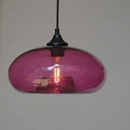 Suspension moderne caractéristique à 1 lumière avec abat-jour transparent