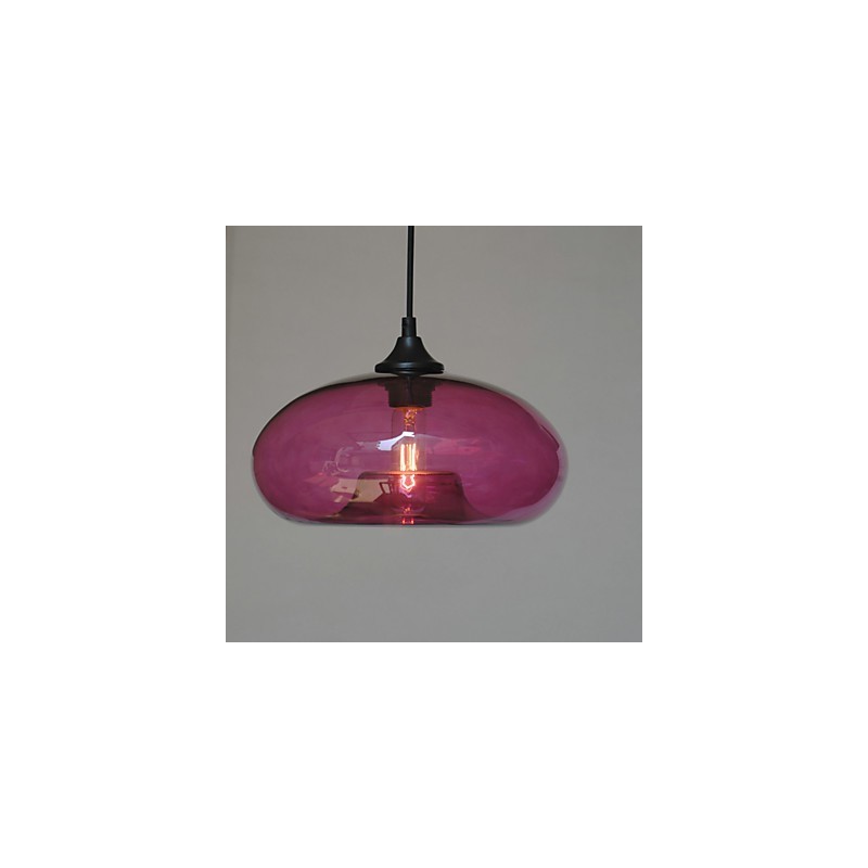Suspension moderne caractéristique à 1 lumière avec abat-jour transparent