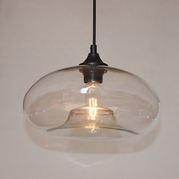 Suspension moderne caractéristique à 1 lumière avec abat-jour transparent